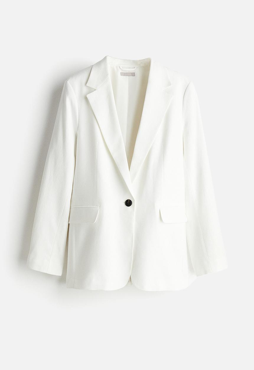 H&M - Linen-blend blazer - white