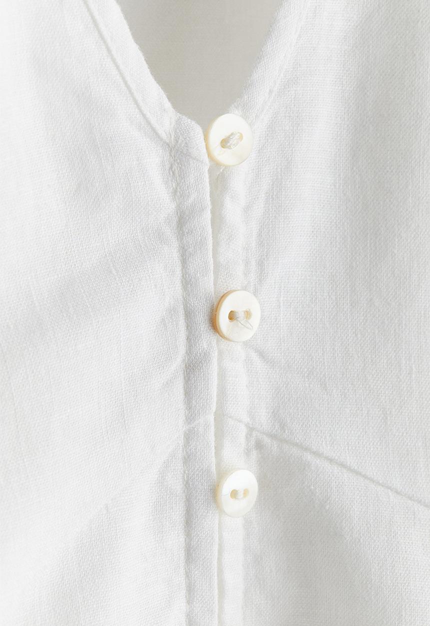 H&M - Linen-blend blouse - white