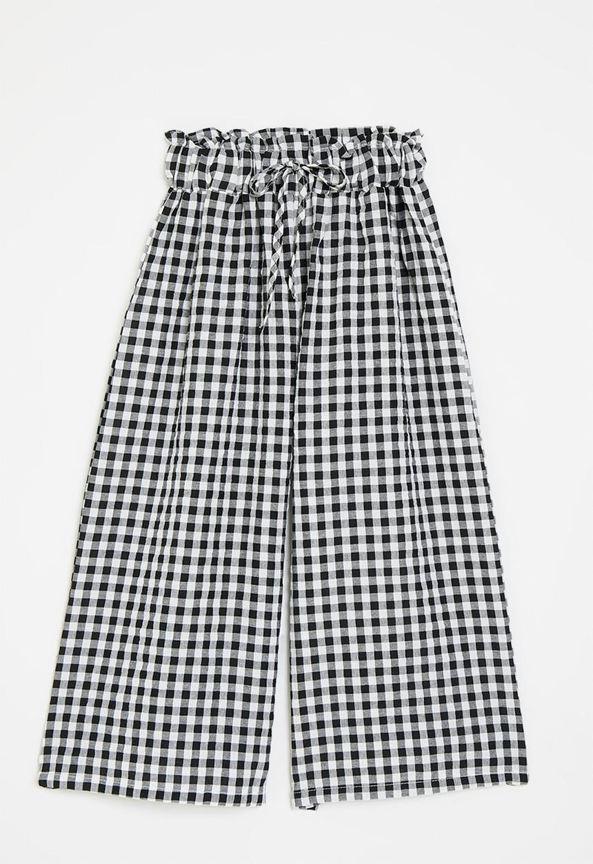 Pop Candy - Gingham pants-black & white