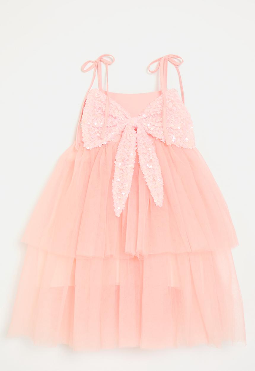 Pop Candy - Sequined bow décor dress - pink