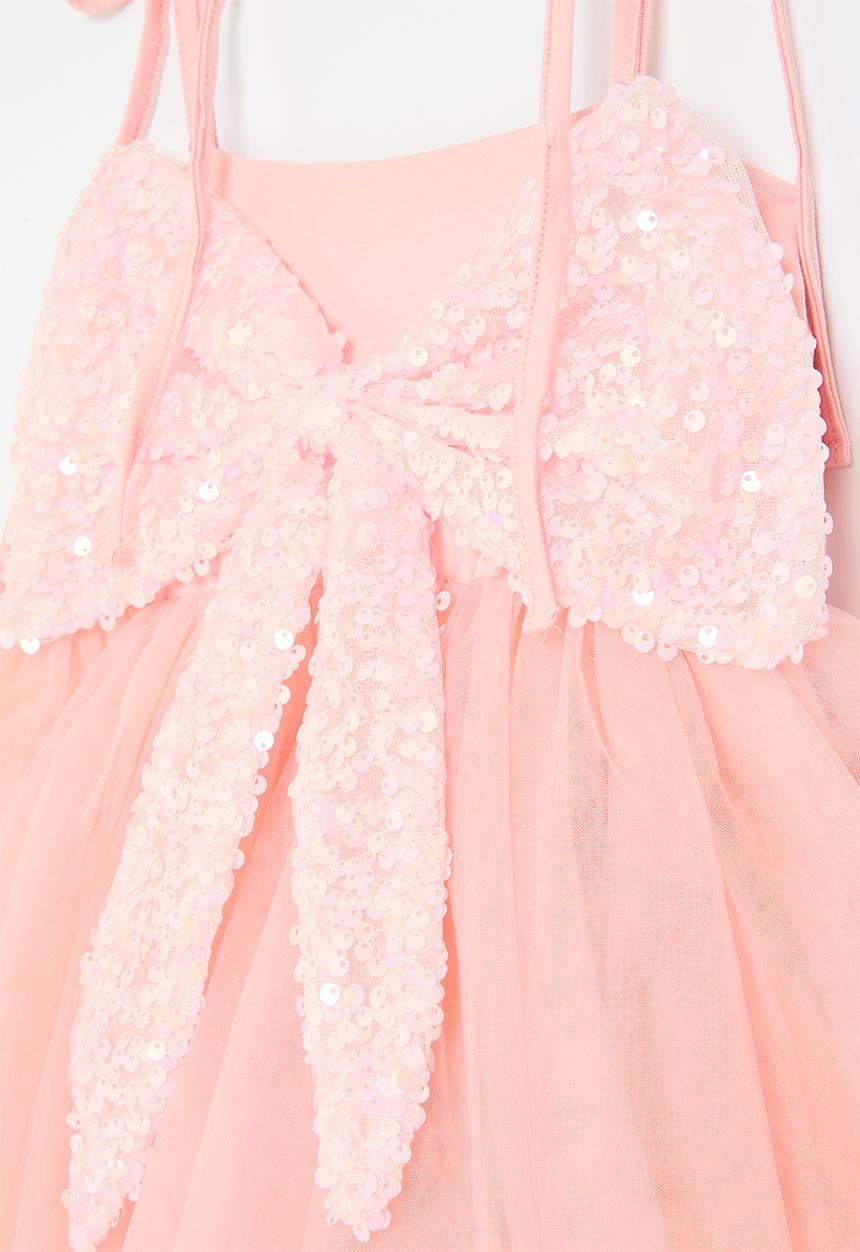Pop Candy - Sequined bow décor dress - pink