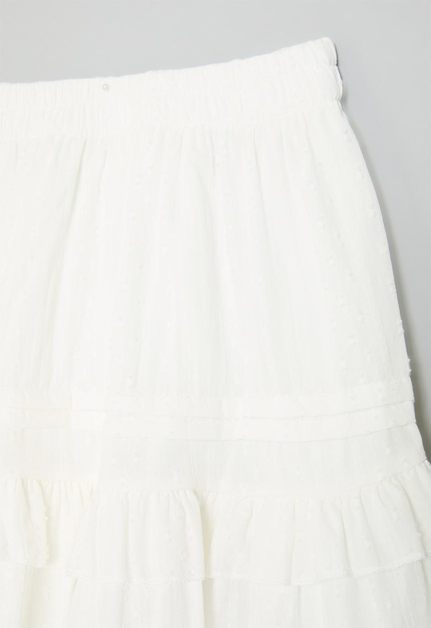 Pop Candy - Tiered skirt - white