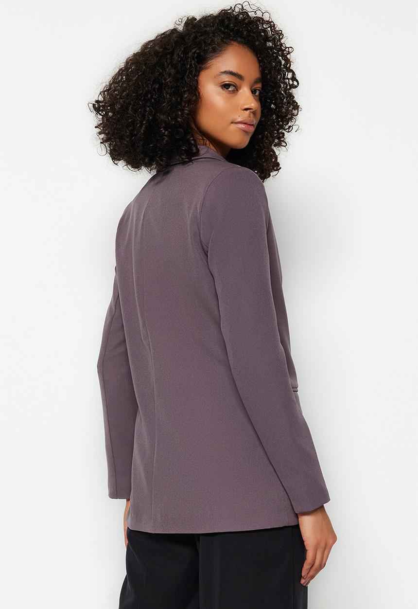 Trendyol - Regular lined double breasted blazer with closure - purple