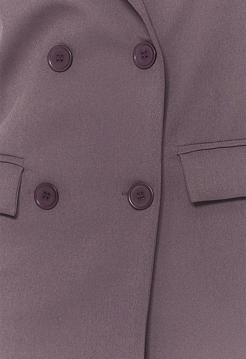 Trendyol - Regular lined double breasted blazer with closure - purple