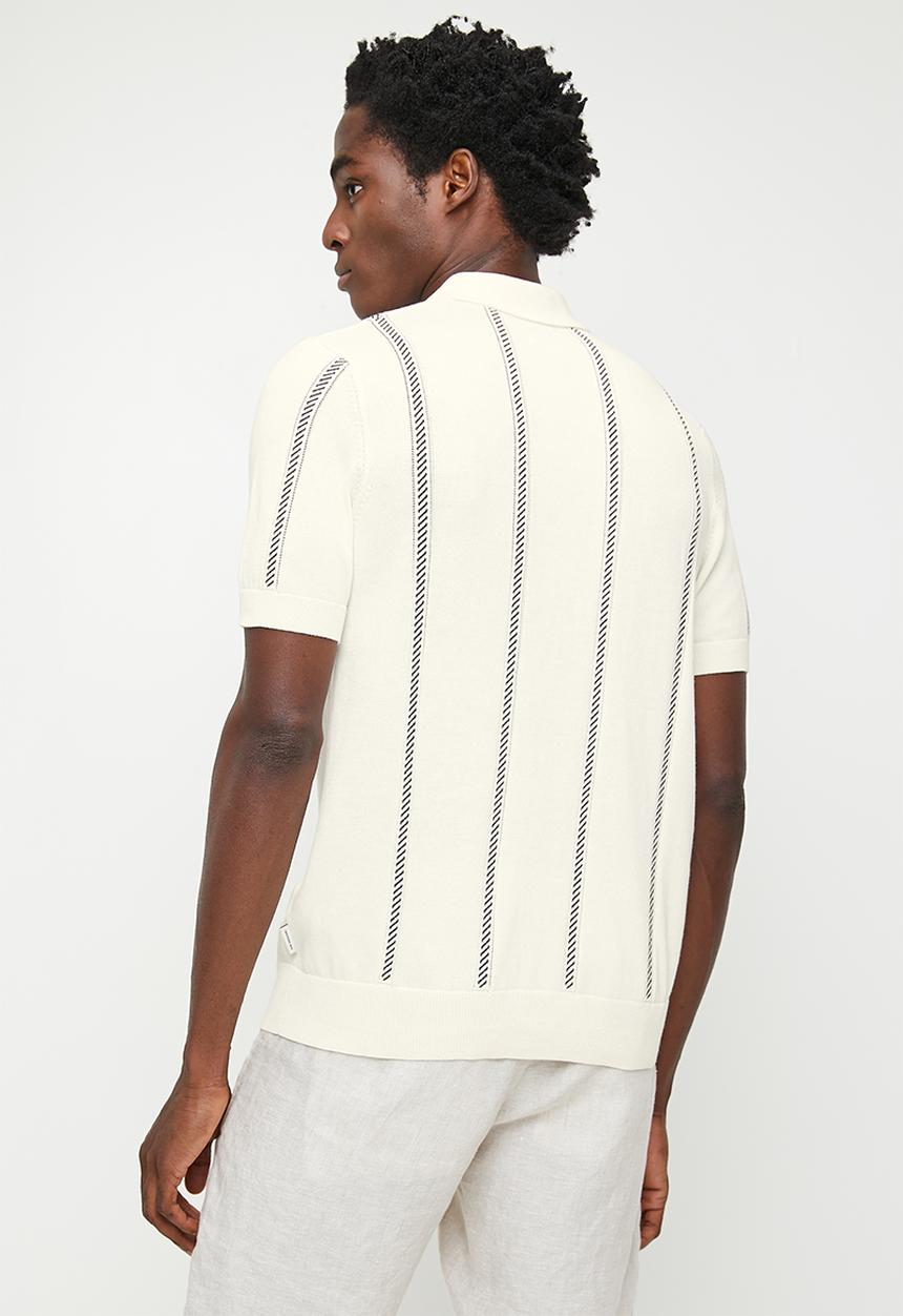 Ben Sherman - Vertical stripe Polo - Ivory