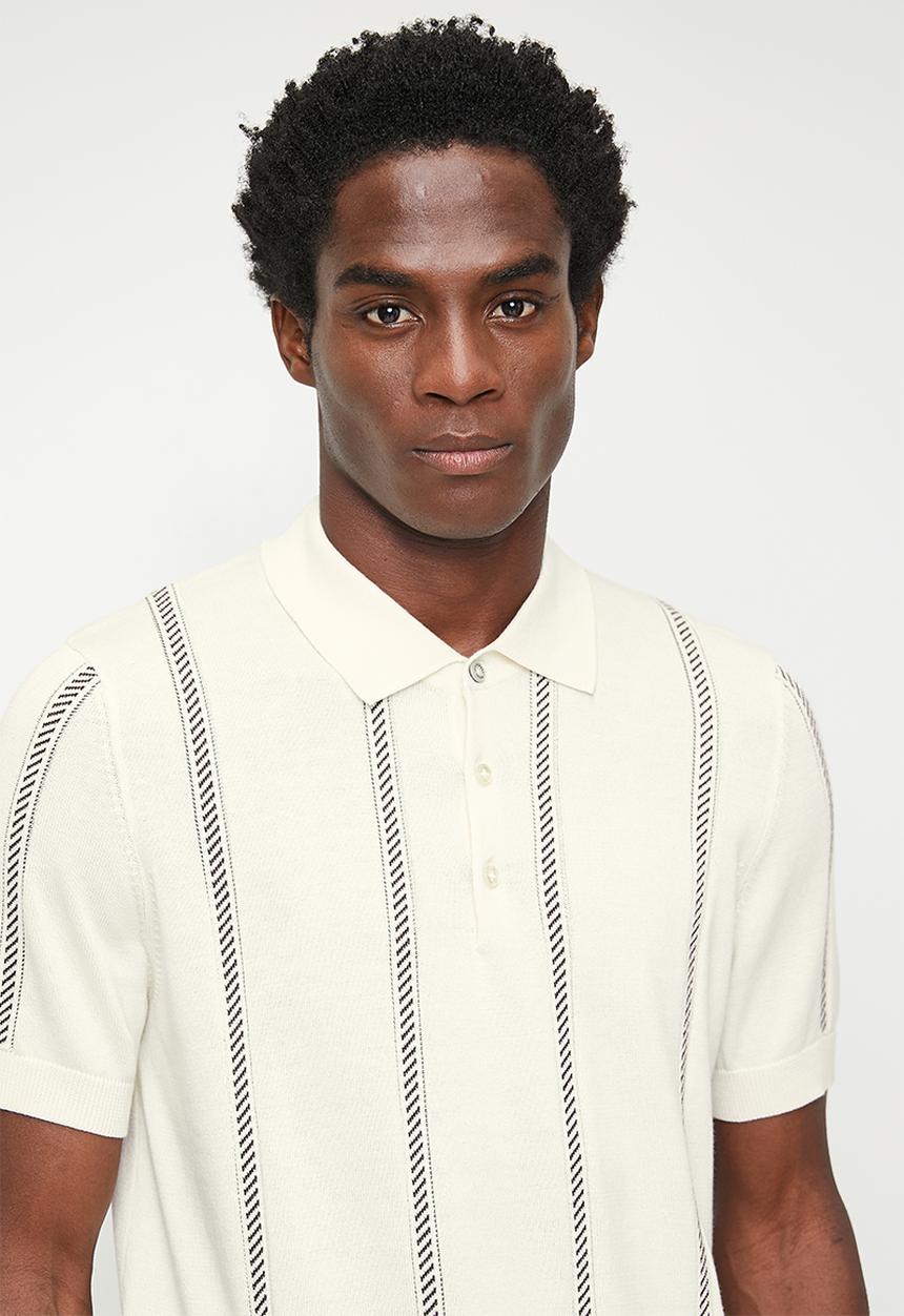 Ben Sherman - Vertical stripe Polo - Ivory