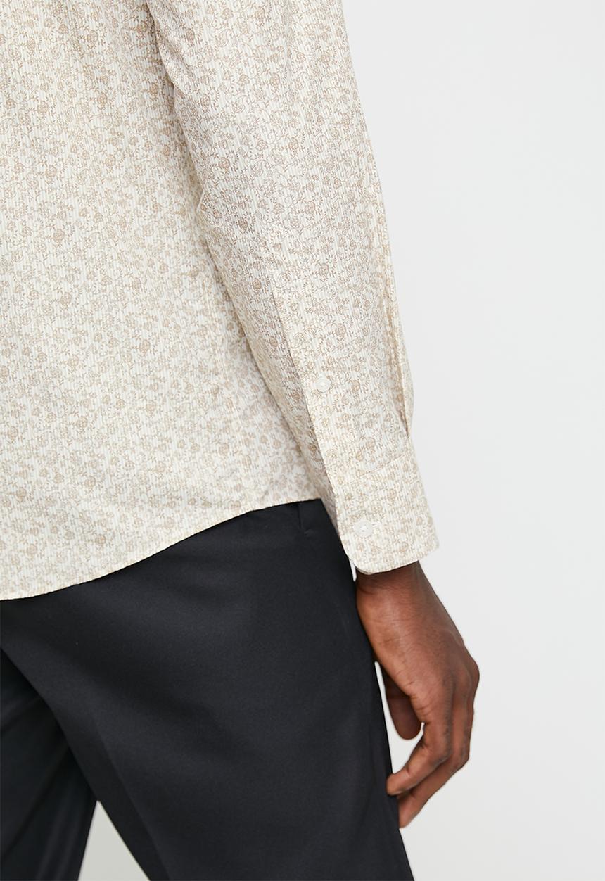 Pringle of Scotland - Bennett long sleeve tailored shirt - brown
