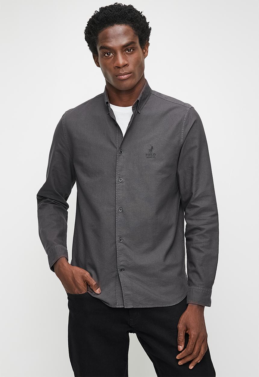 POLO - Mabandla Pjc Ls Oxford Shirt - Charcoal