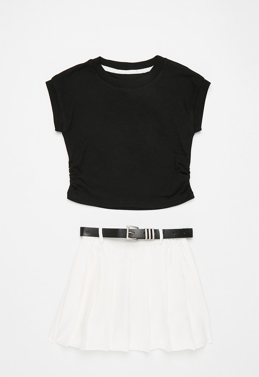 Pop Candy - Top and skirt set - black & white