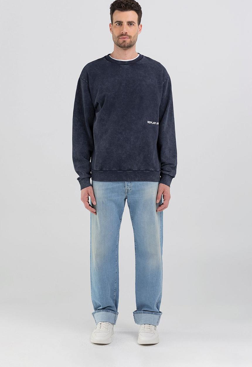 Replay - Felpa Relaxed - Blue Denim