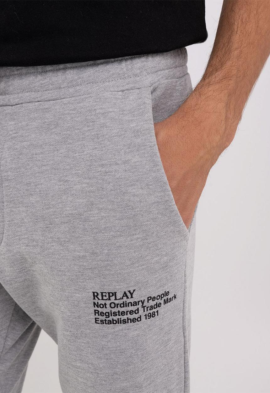 Replay - Pantalone regular - light grey melange