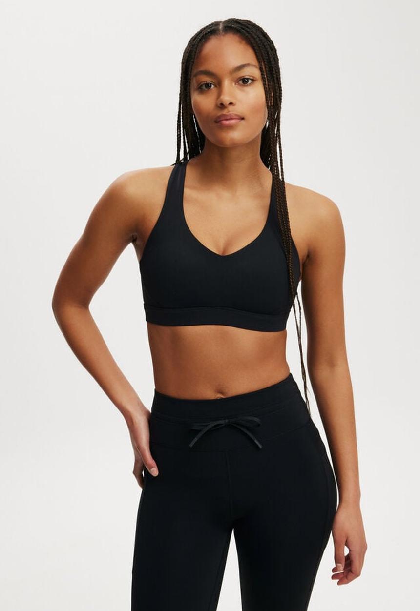 Cotton On - Ultimate high impact racer back crop - black