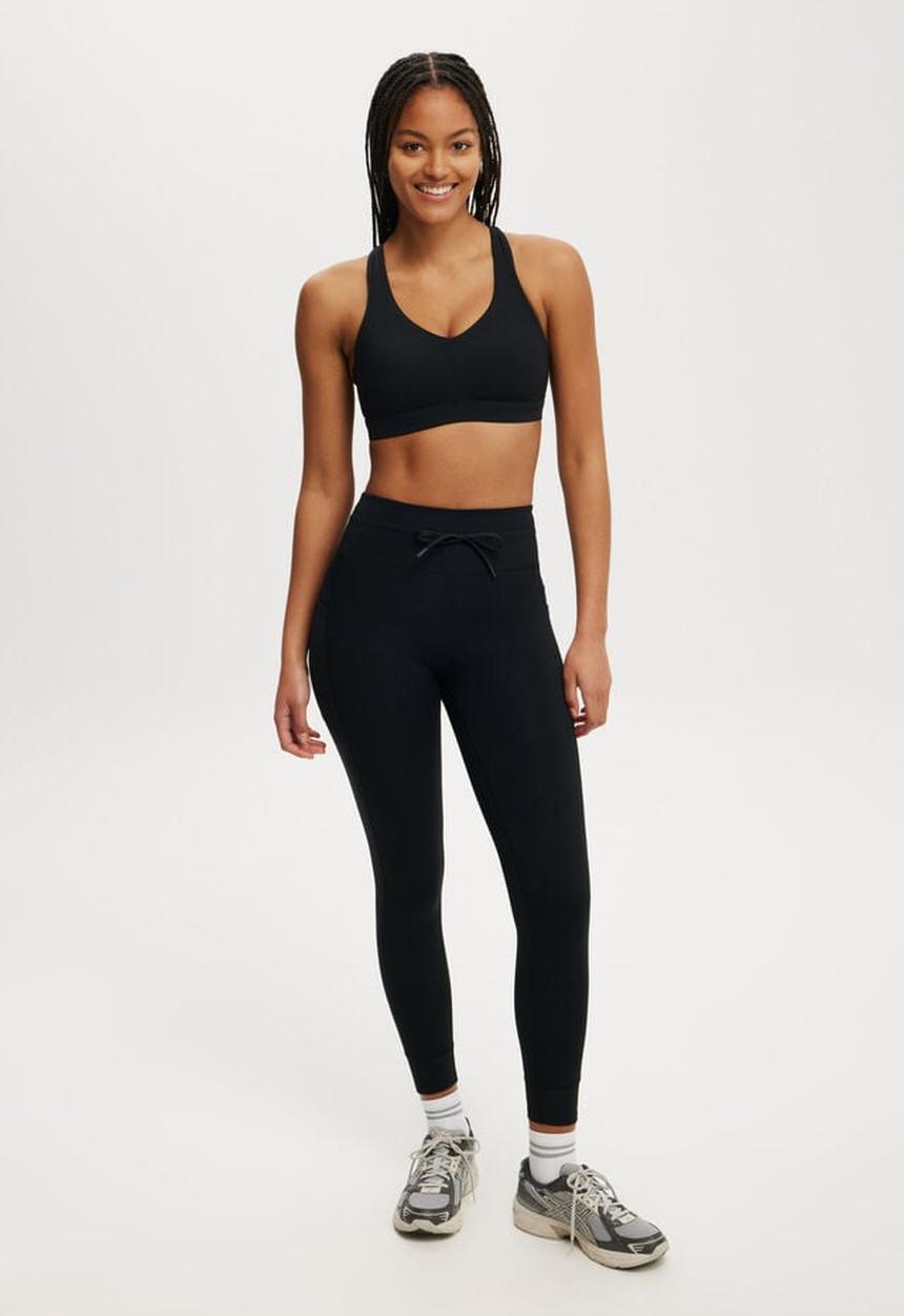Cotton On - Ultimate high impact racer back crop - black