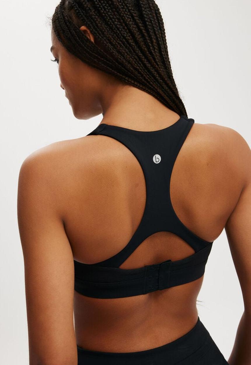 Cotton On - Ultimate high impact racer back crop - black