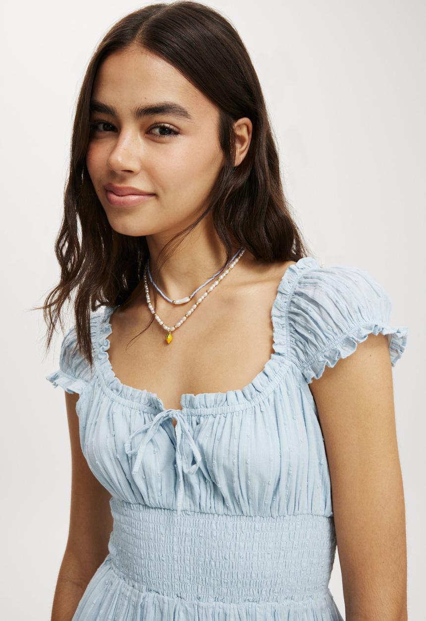 Cotton On - Eddie Corset Mini Dress - Pale Blue