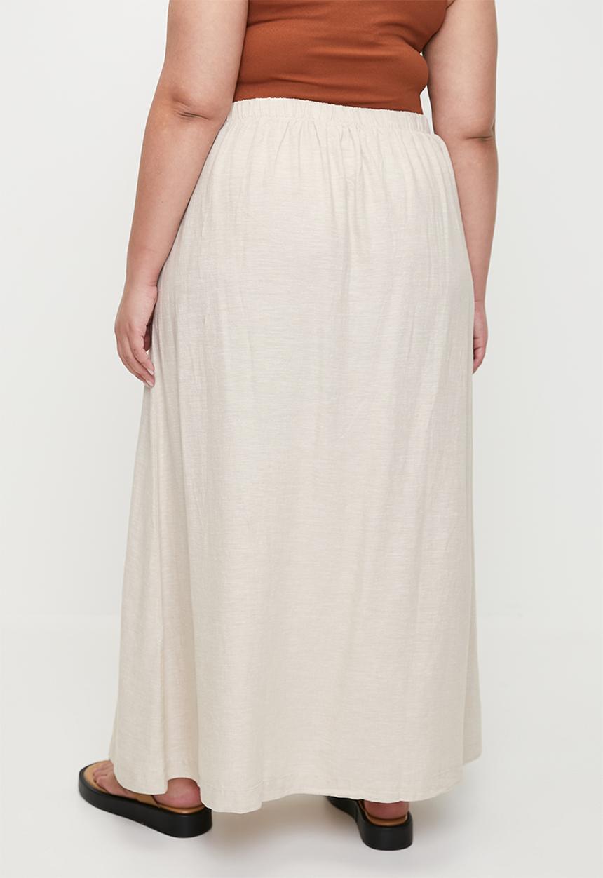 Cotton On - Plus Haven Maxi A-Line Skirt - Neutral