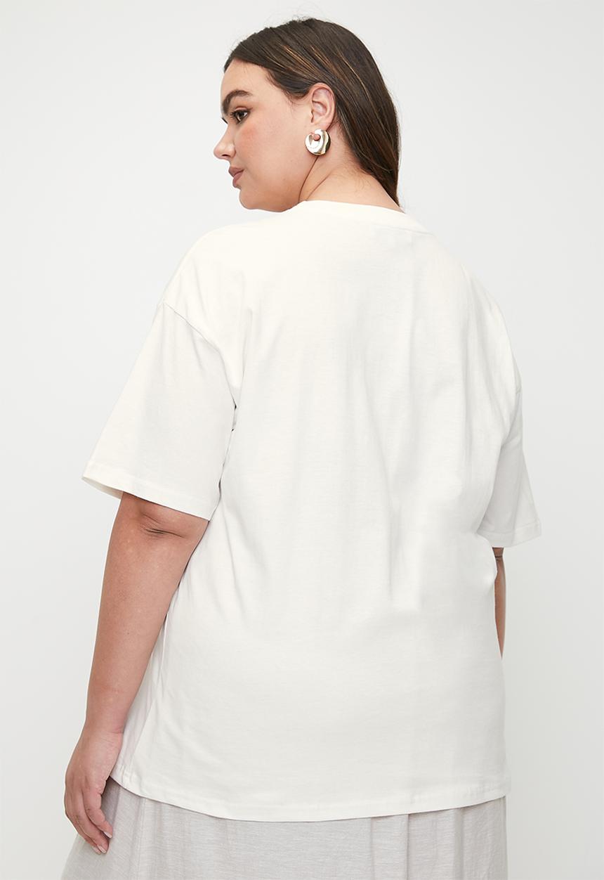Superbalist - Yellow face tee plus - ecru