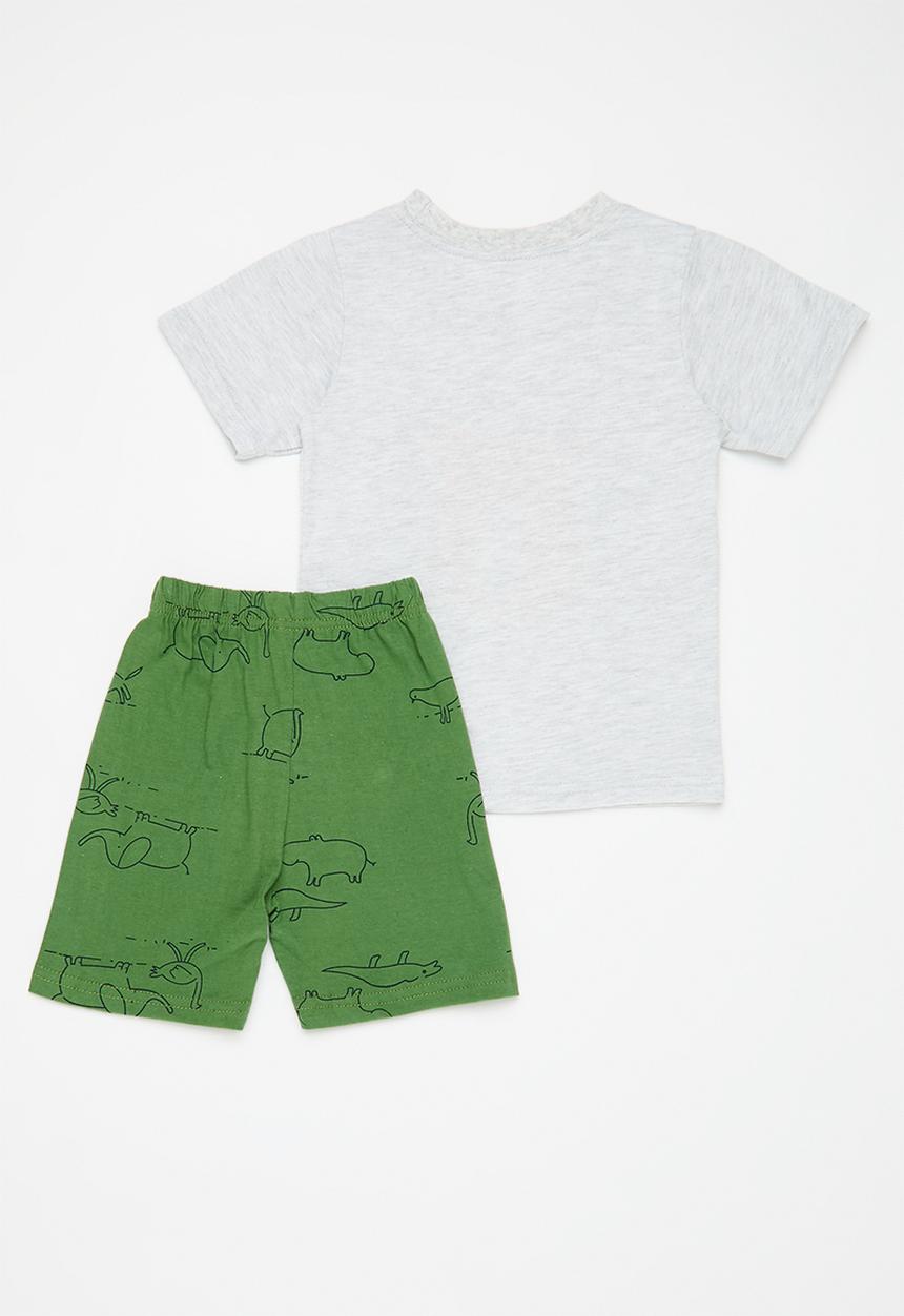 Pop Candy - Printed pj set - grey & green