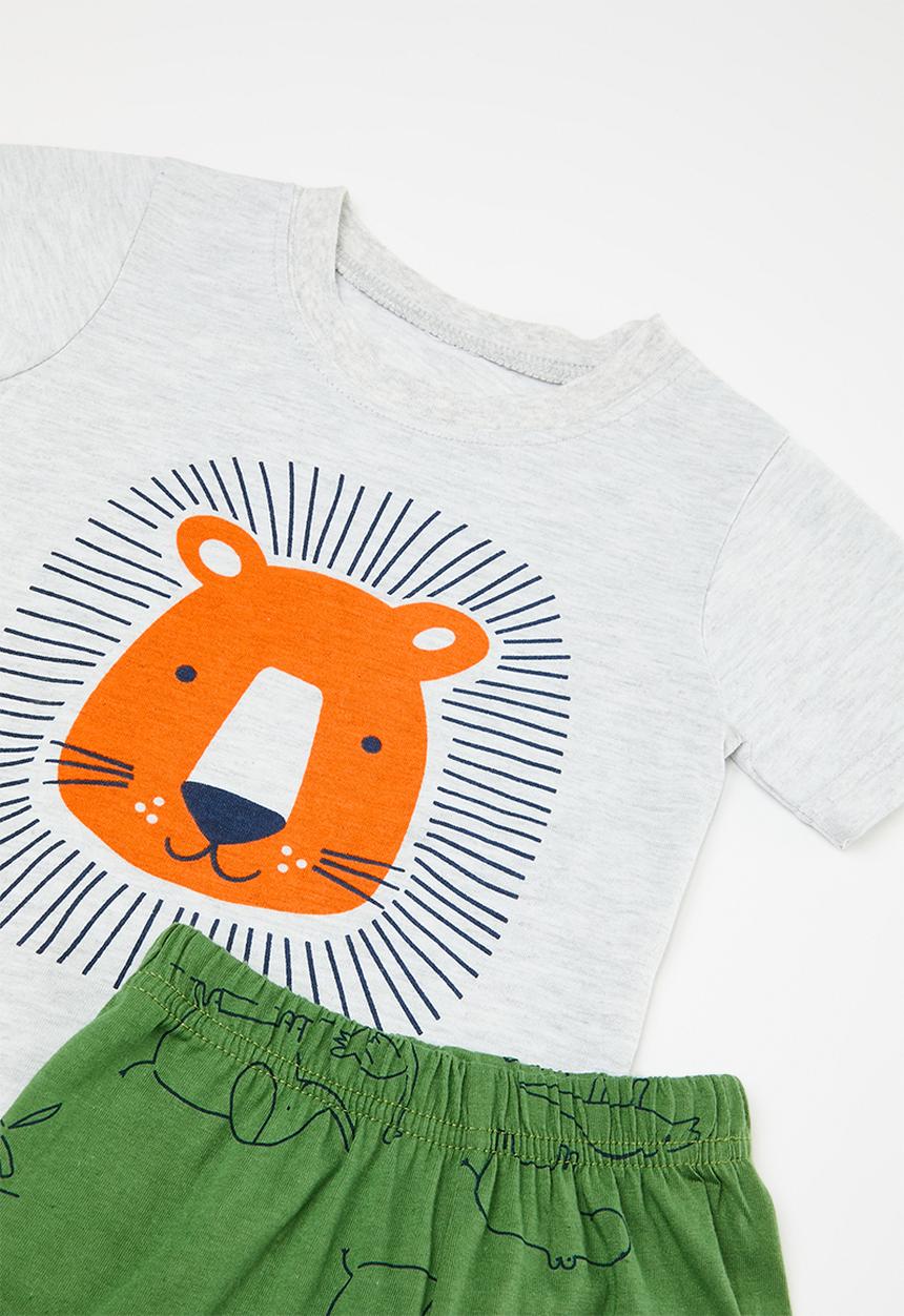 Pop Candy - Printed pj set - grey & green