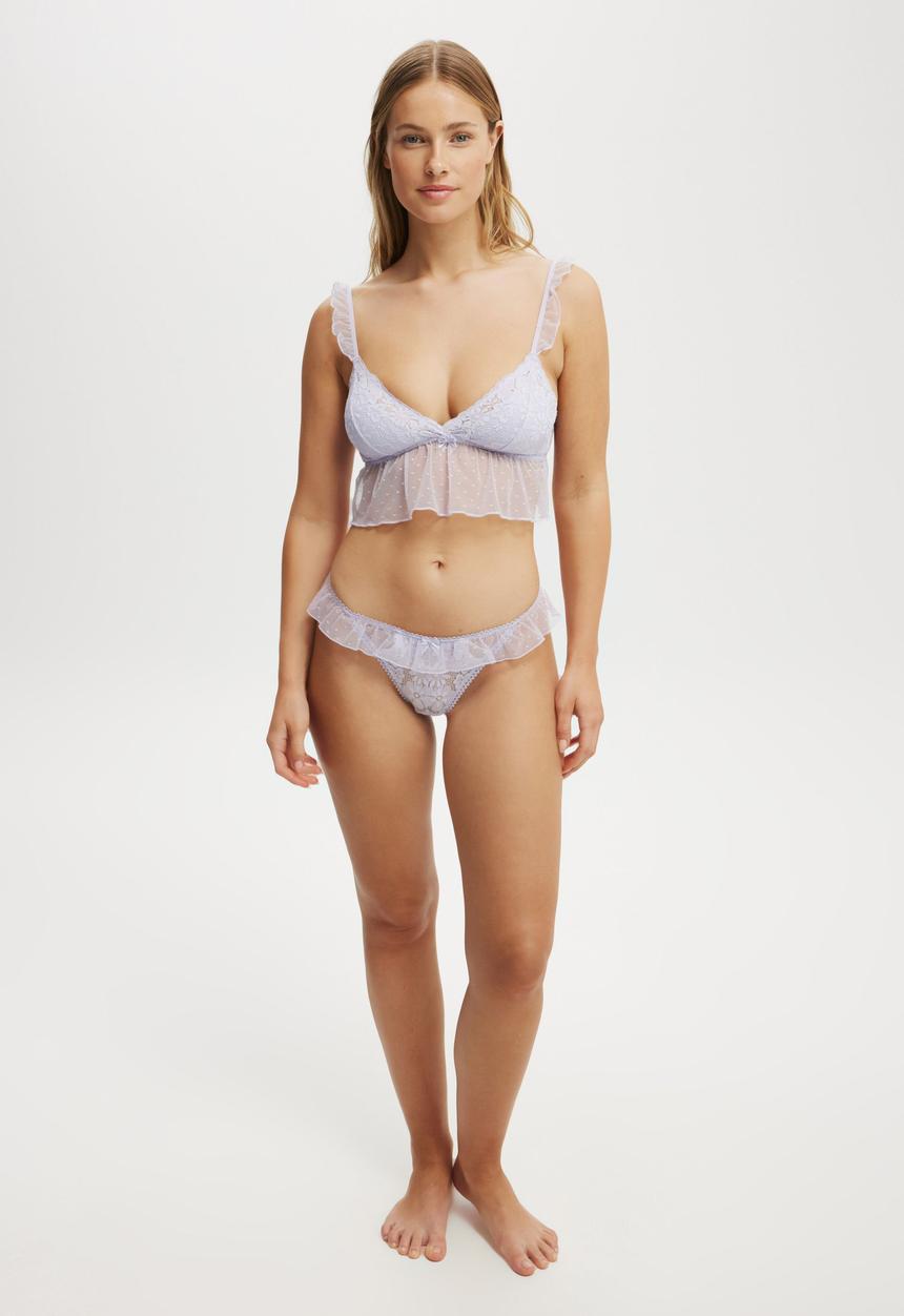 Cotton On - Holly Lace Longline Bralette - Washed Thistle