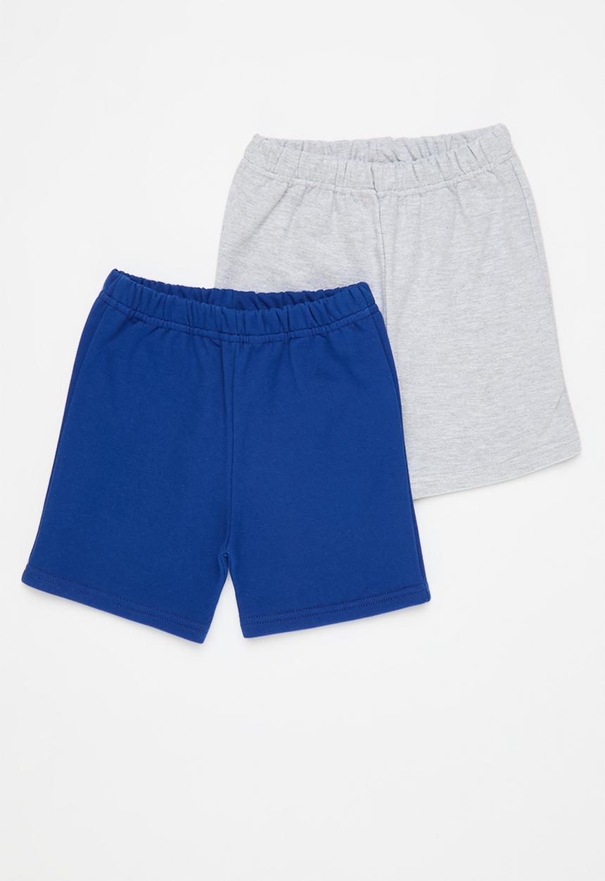 Pop Candy - 2 Pack shorts - grey & royal blue