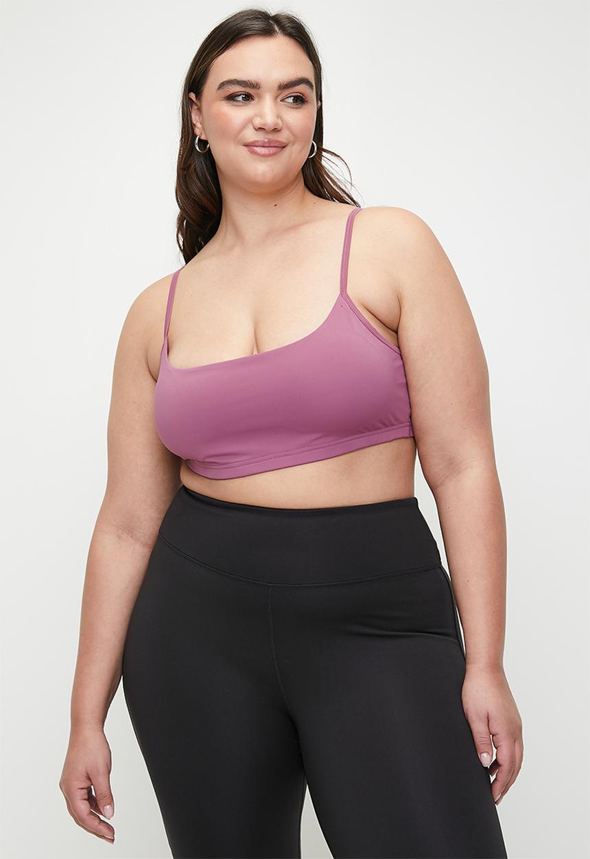 Cotton On - Plus Workout Crop-Red Violet