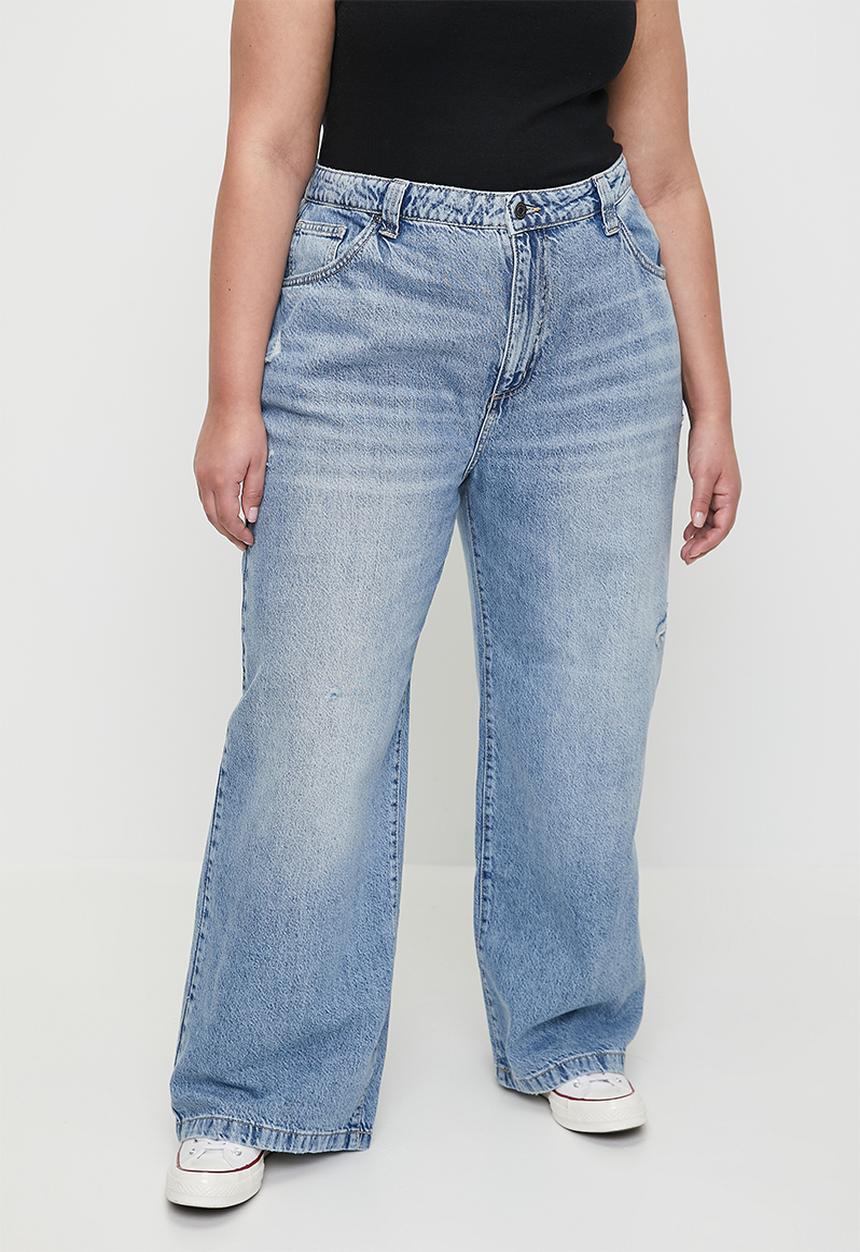 Cotton On - Plus Super Baggy Jean - Breeze Blue Worn