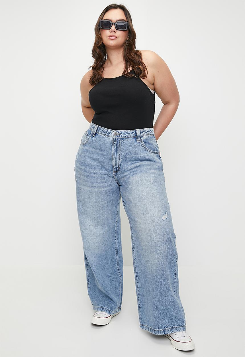 Cotton On - Plus Super Baggy Jean - Breeze Blue Worn