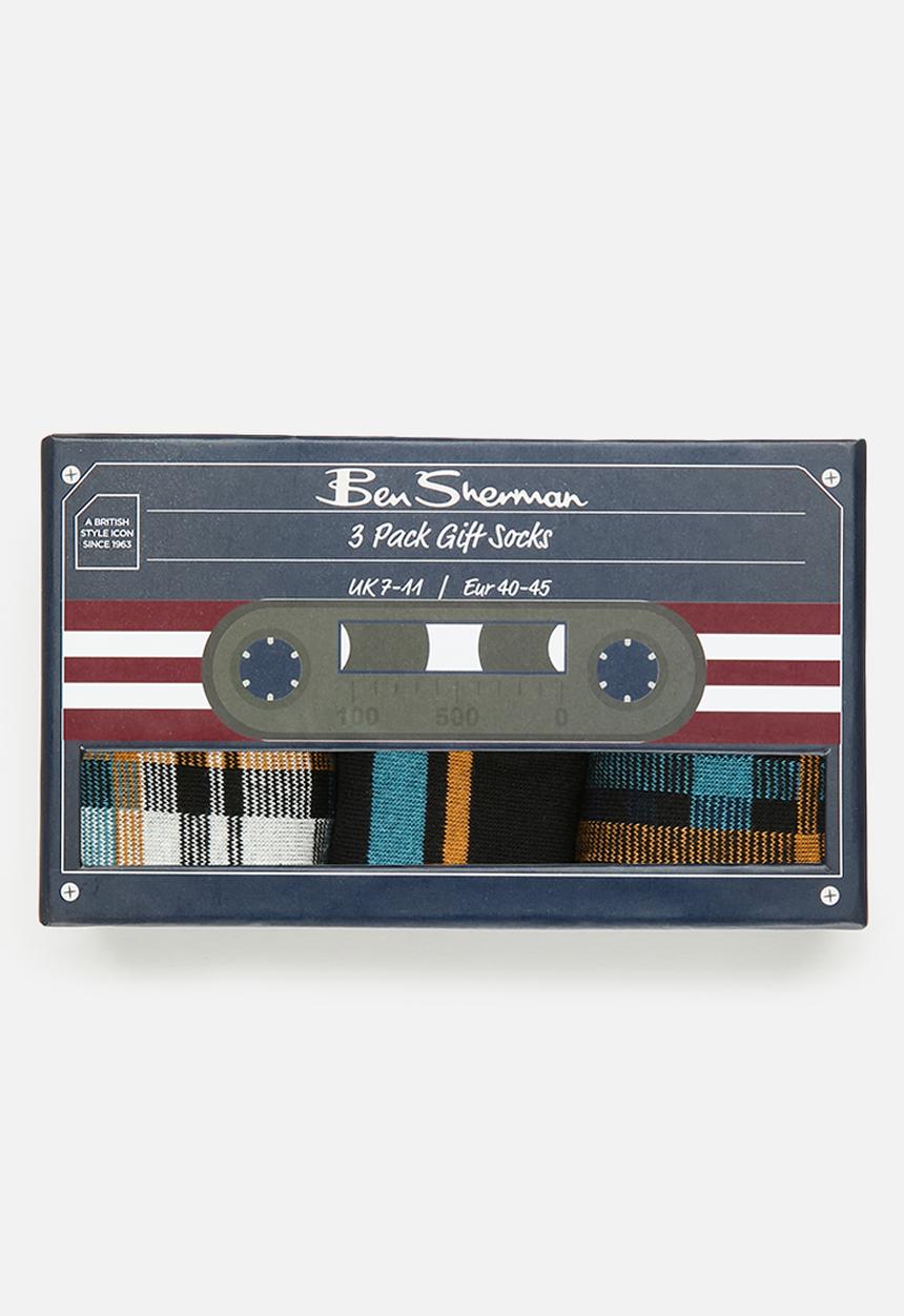 Ben Sherman - Bs Gift Socks Dufresne 3 Pack - Navy Check