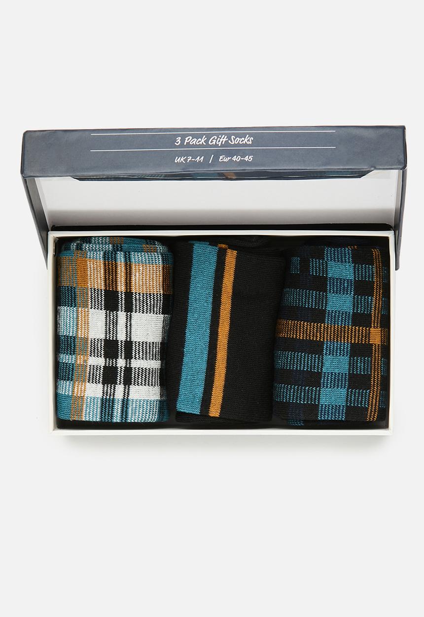 Ben Sherman - Bs Gift Socks Dufresne 3 Pack - Navy Check