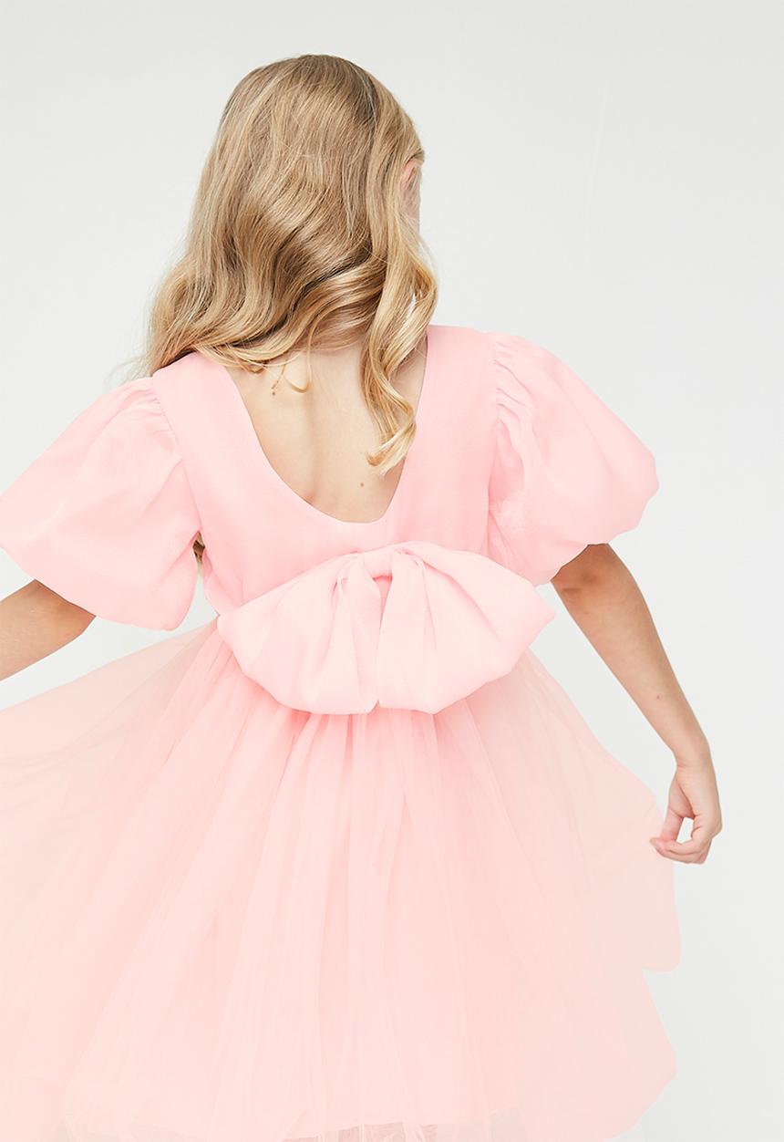 Pop Candy - Puff sleeve mesh dress - pink