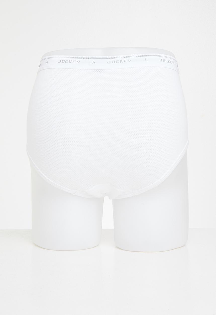 Jockey - 2 Pack eyelet y - front - Classic White