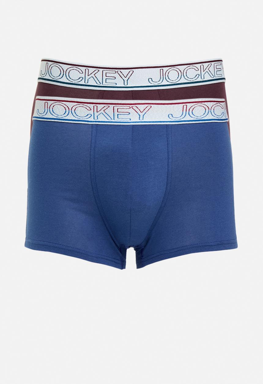 Jockey - 2 Pack New Gen Pouch Trunk  - Marina Blue/Deep Sangria