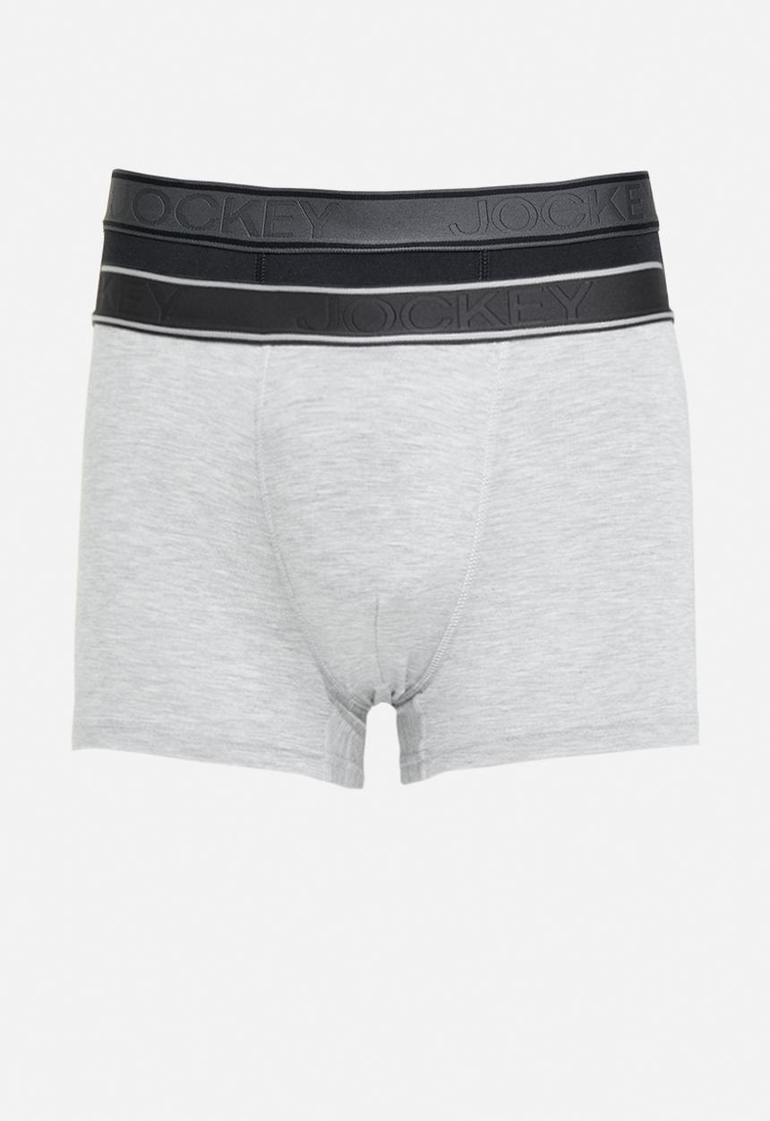 Jockey - U-Pouch Short Leg Trunk - Black & Grey 