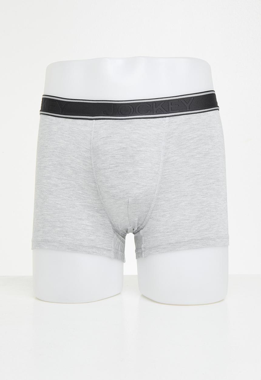 Jockey - U-Pouch Short Leg Trunk - Black & Grey 