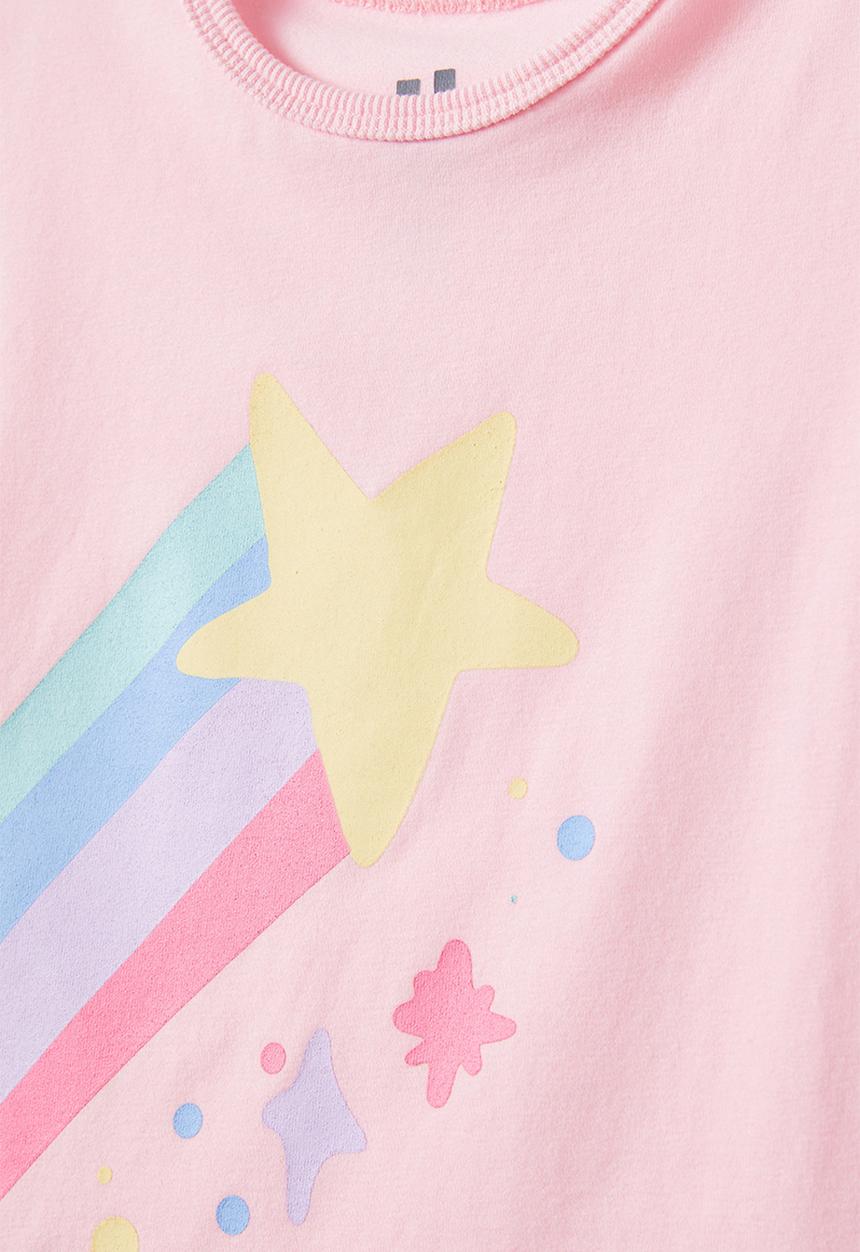 Cotton On - Stacey short sleeve flutter pyjama set - blush pink/unicorn space glow