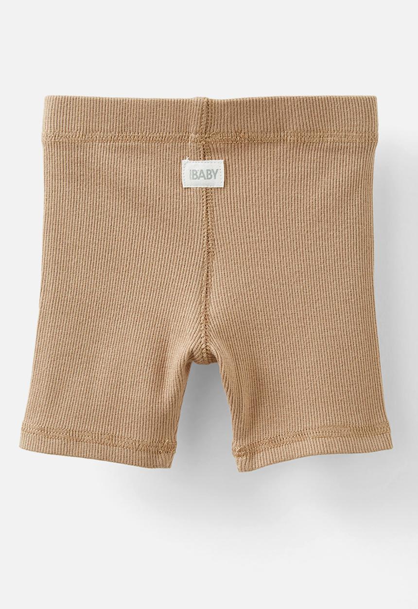 Cotton On - Rain rib bike shorties - washed taupy brown