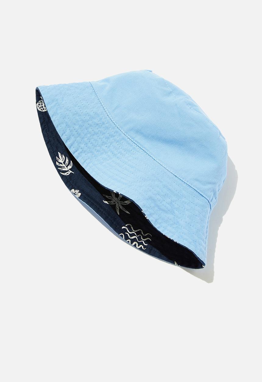 Cotton On - Kids reversible bucket hat - beach club/dusk blue