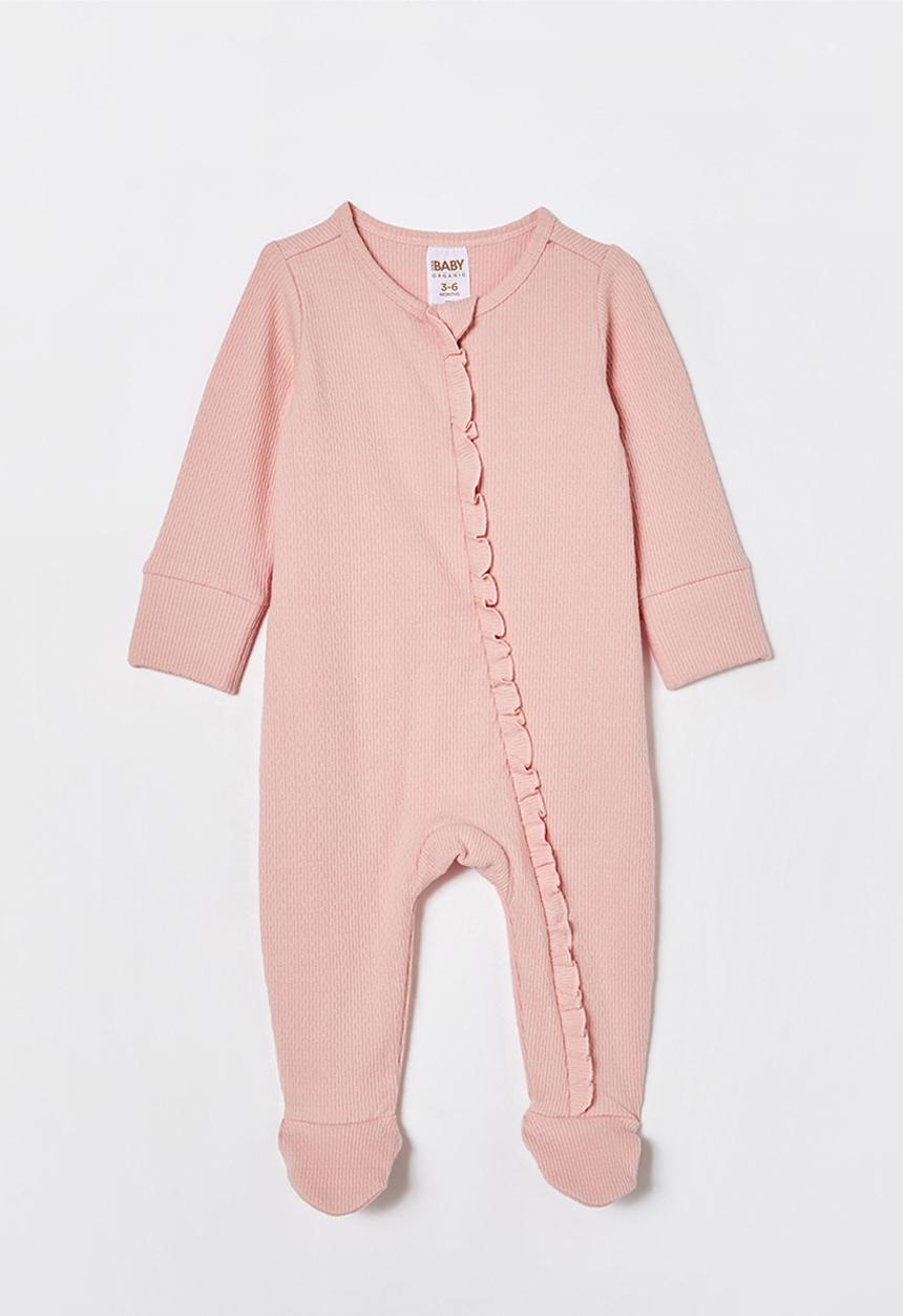 Cotton On - Organic pointelle zip romper - zephyr