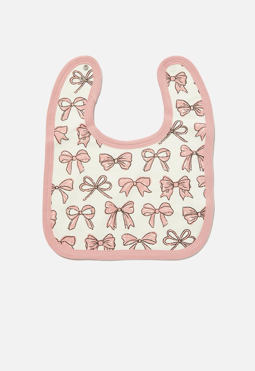 Cotton On - The baby bib - vanilla/sketchy bows