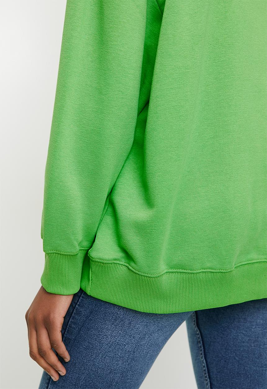 French Connection - Fcuk Oversized Sweater - Poise Green & White