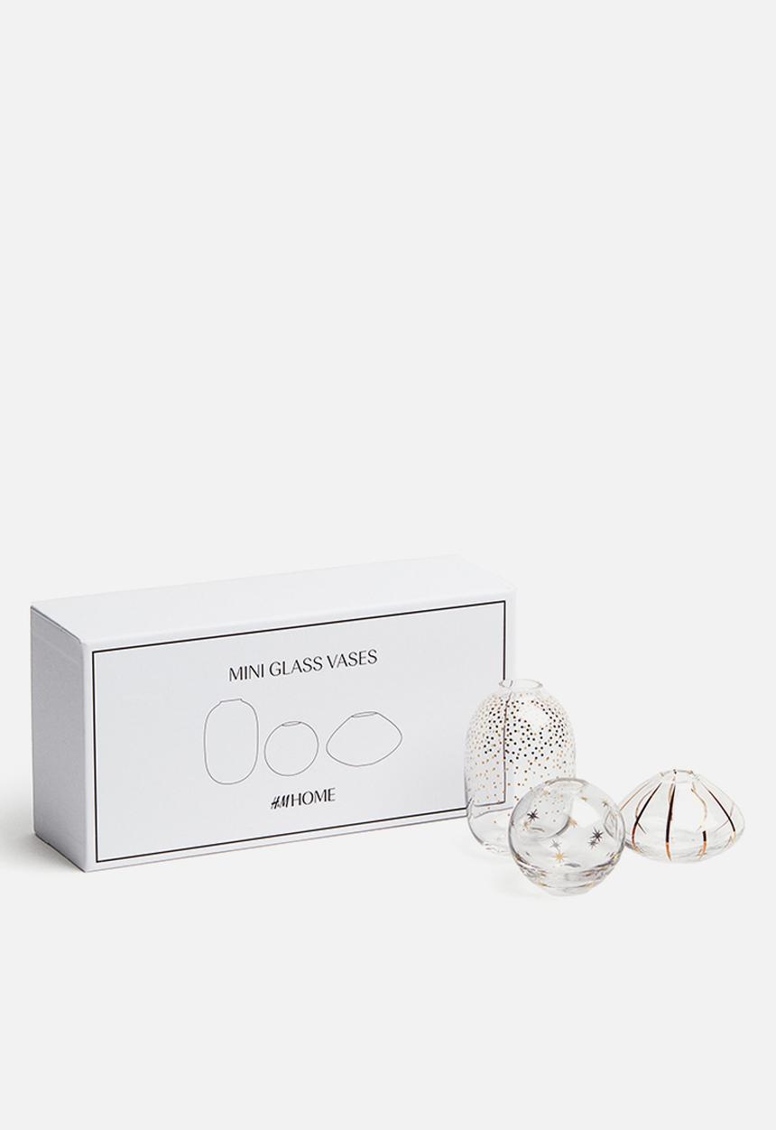 H&M - 3 pack glass mini vases - white