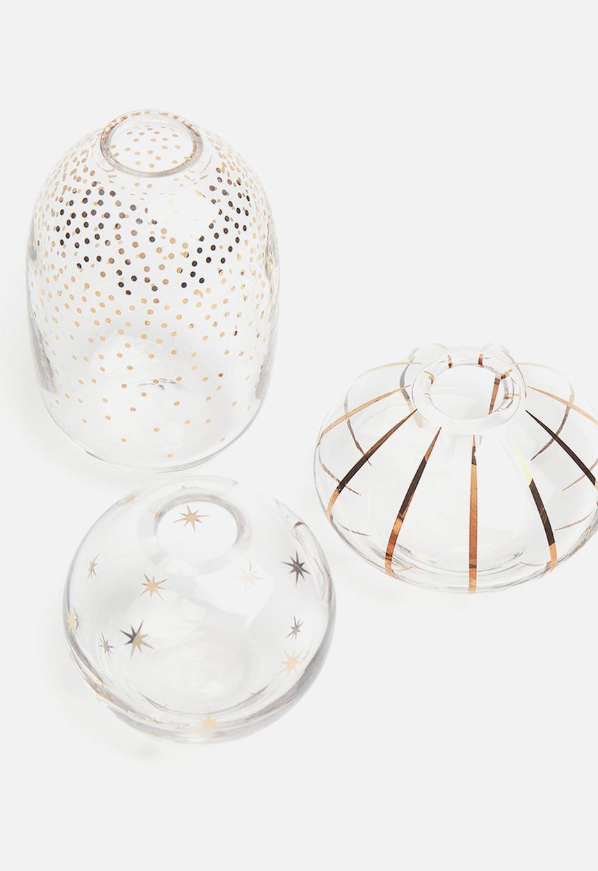 H&M - 3 pack glass mini vases - white
