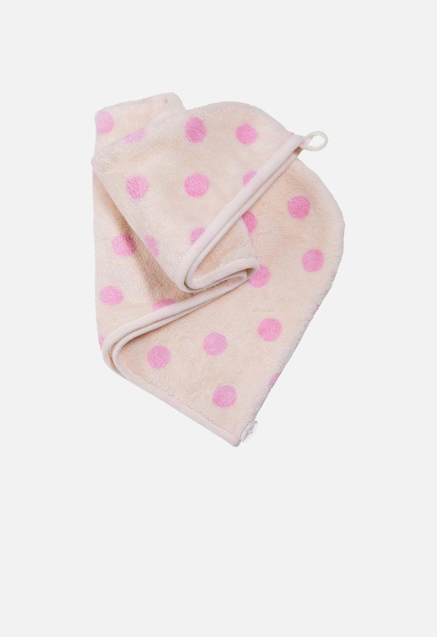H&M - Microfibre hair towel - white dotted