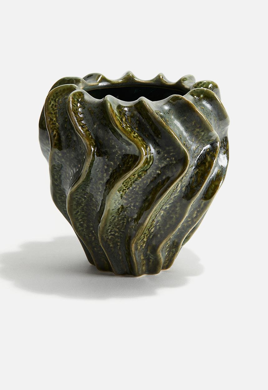 H&M - Stoneware vase - dark green