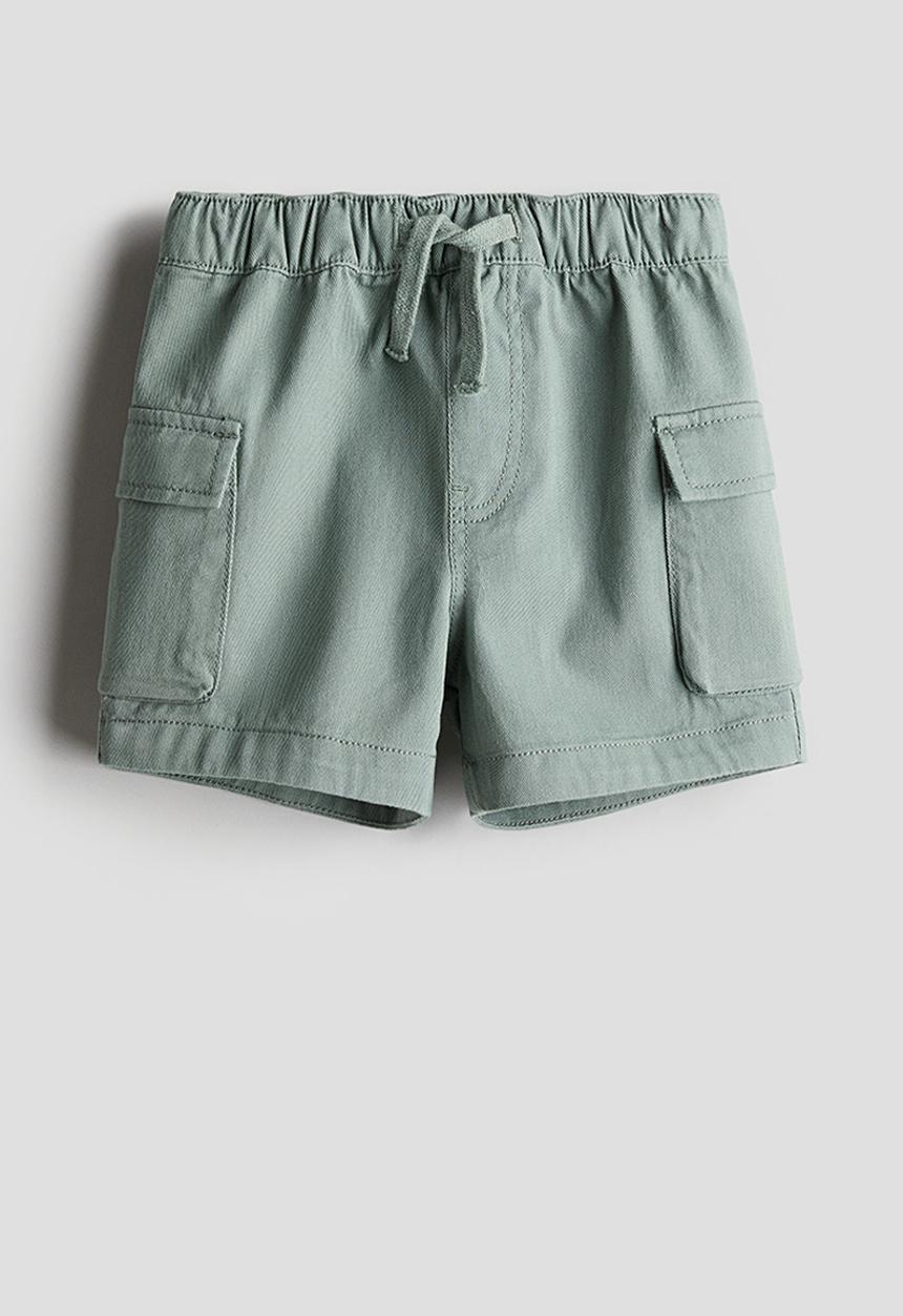 H&M - Cotton cargo shorts - light khaki green
