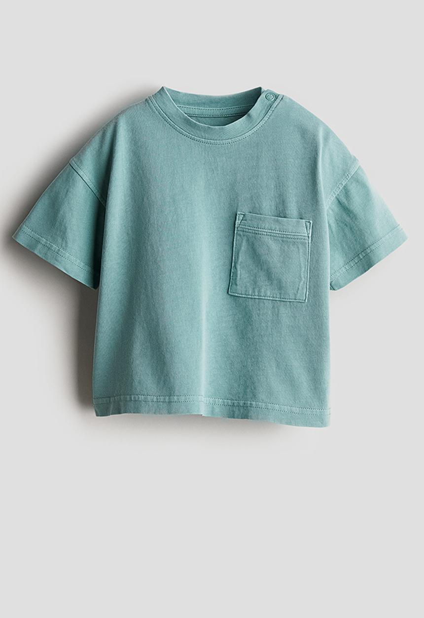H&M - Washed-look T-shirt - turquoise