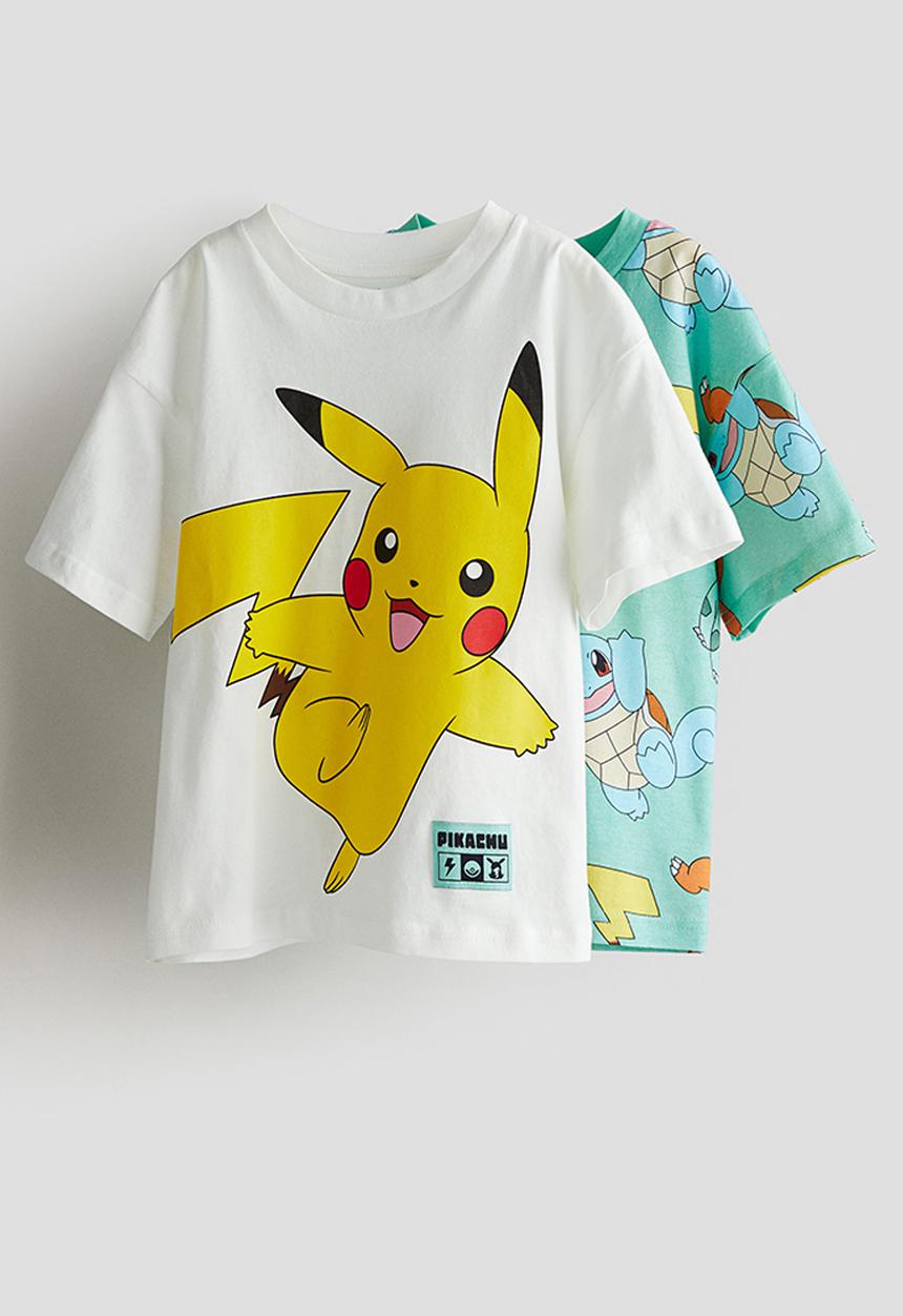 H&M - 2 pack t-shirts - mint green pokémon