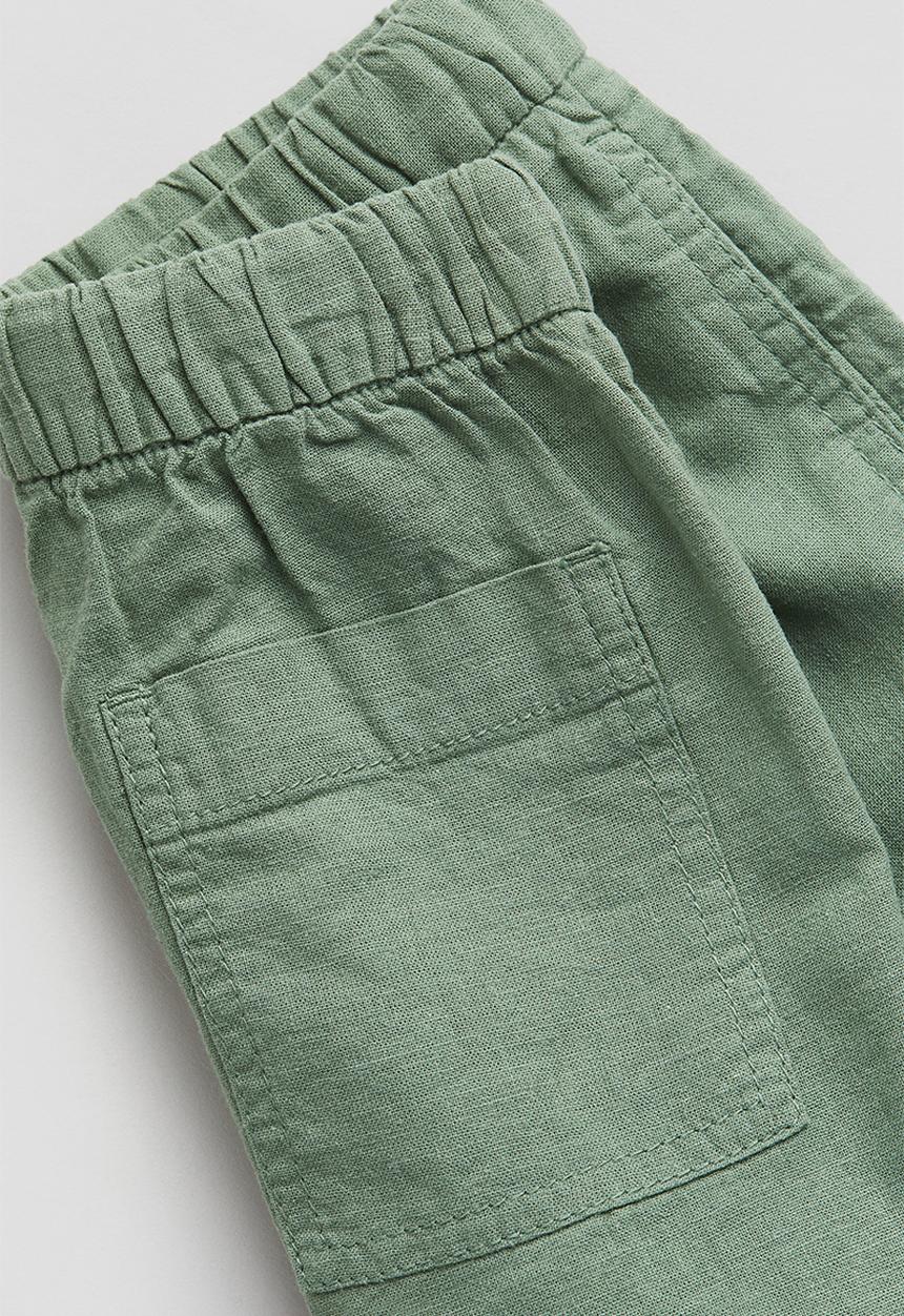 H&M - Linen-blend pull-on shorts - green