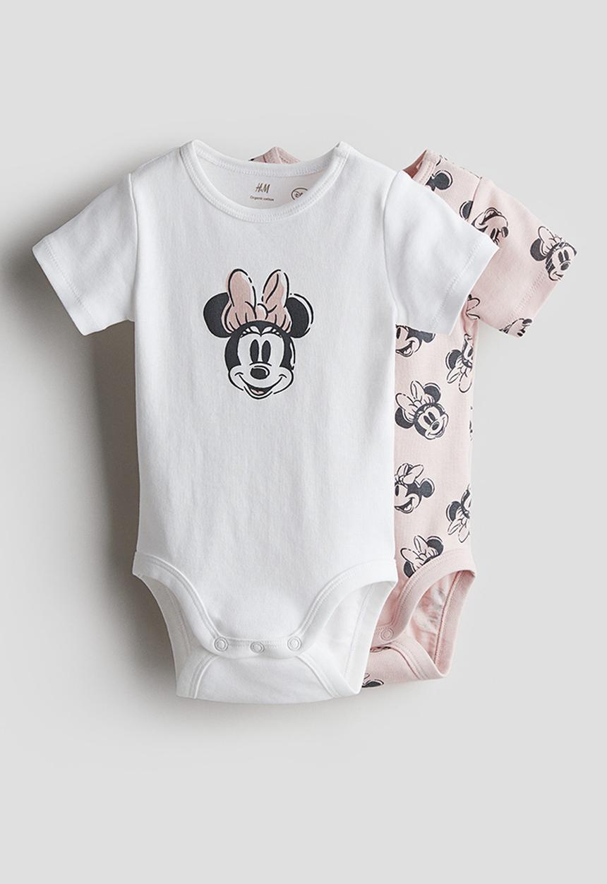 H&M - 2-Pack cotton jersey bodysuits - light pink minnie mouse